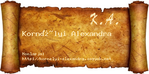 Kornélyi Alexandra névjegykártya